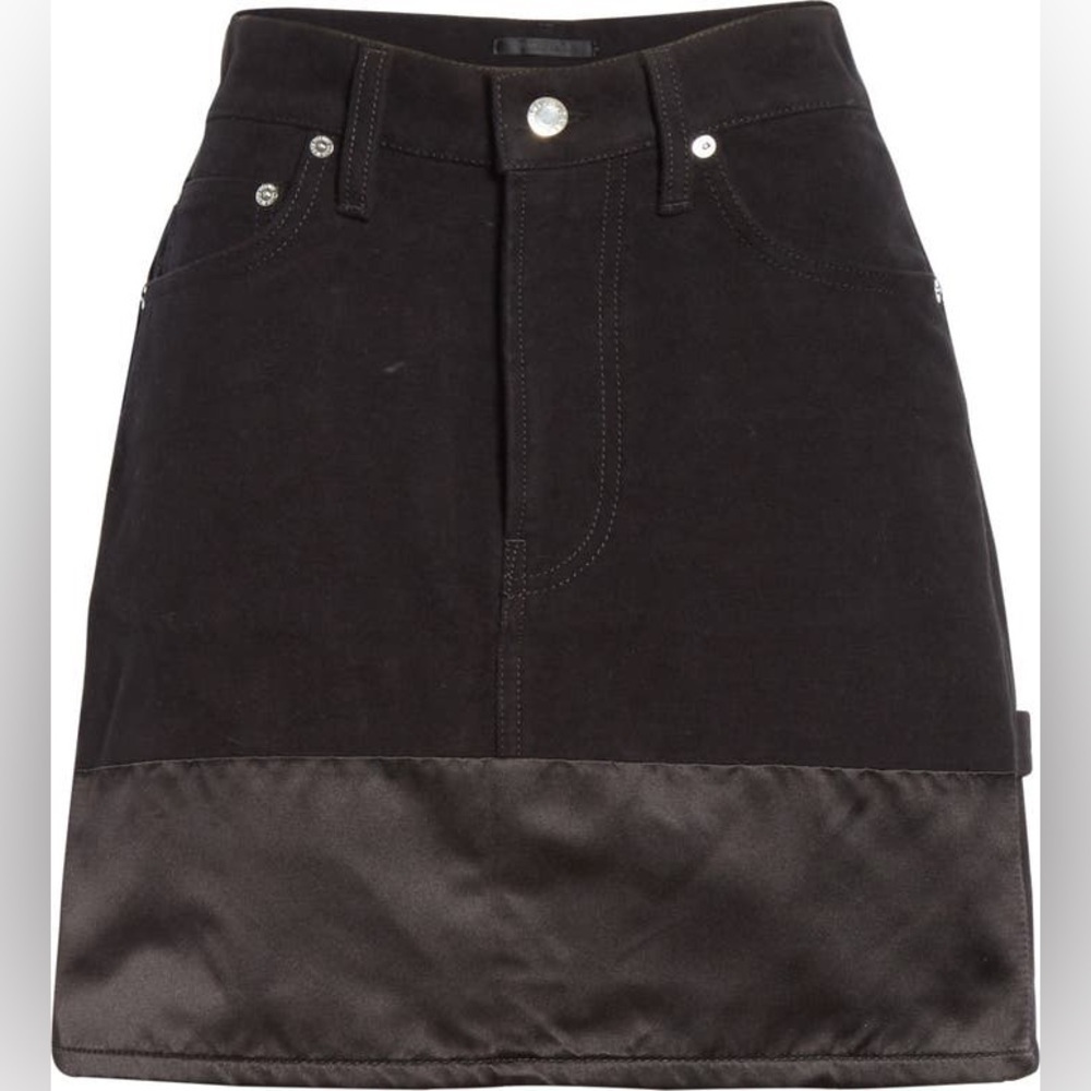 HELMUT LANG Black Femme Utility Moleskin Tuxedo Mini Skirt size 27 NWT - Picture 12 of 15